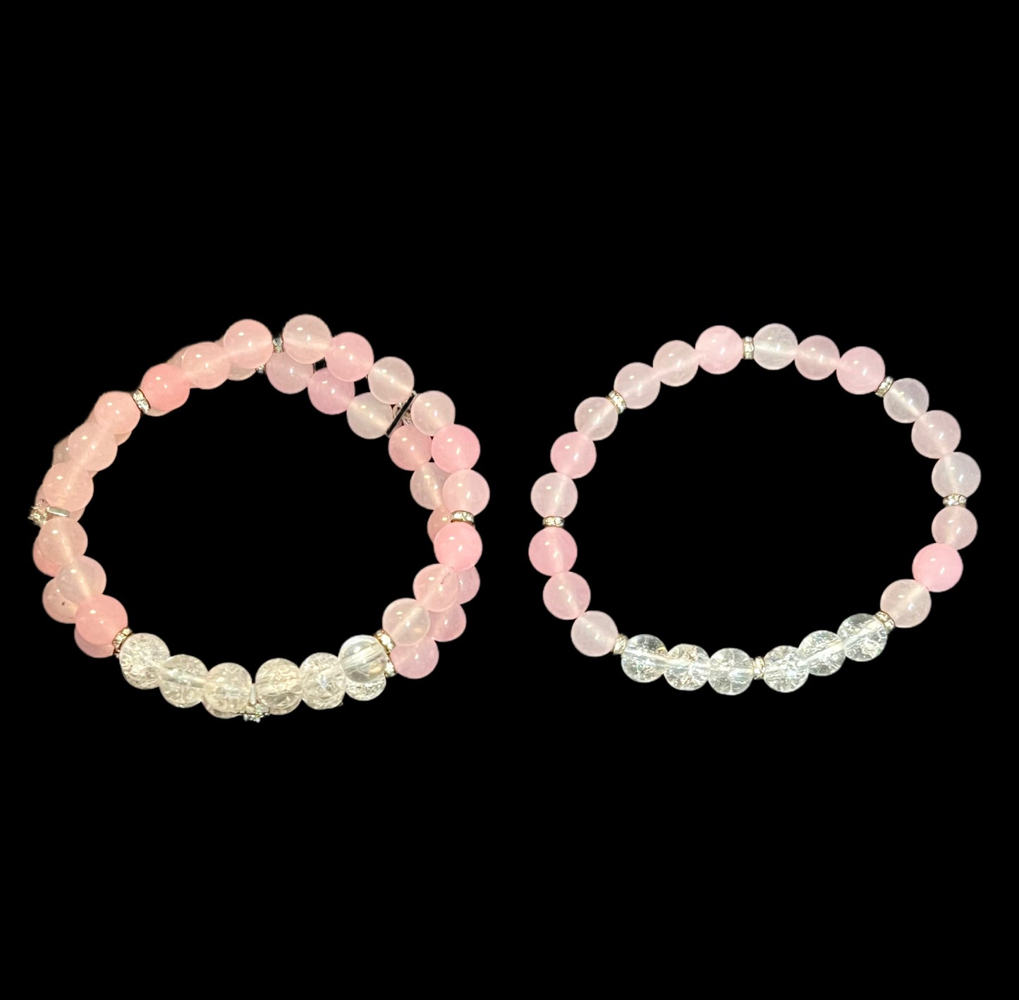 Rose & Crackle Quartz bracelet set