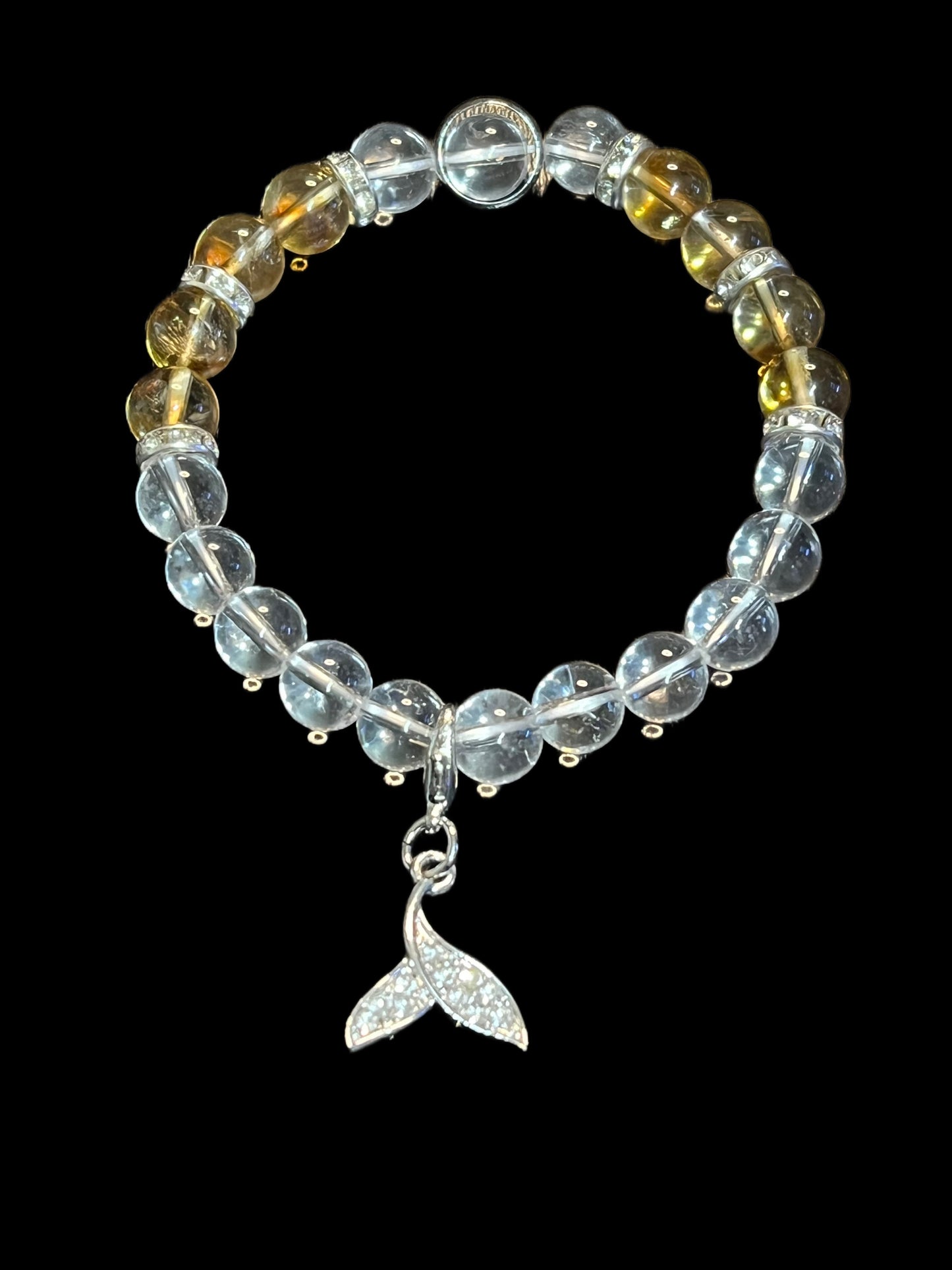 Citrine and clear quartz bracelet