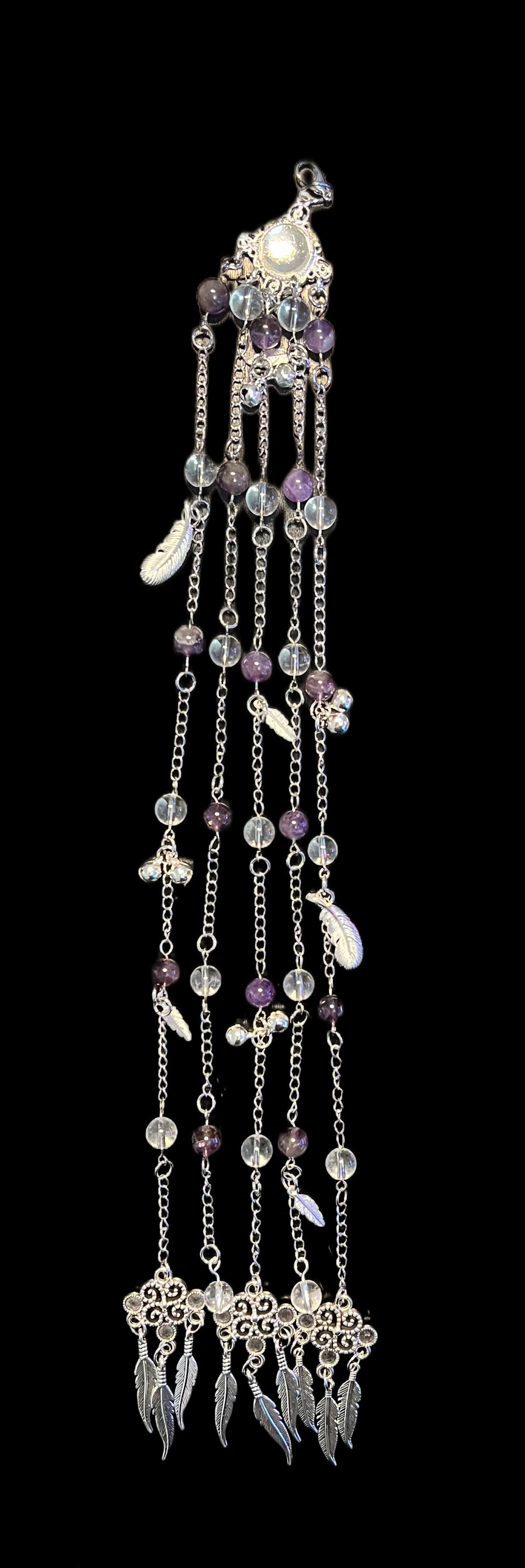 Amethyst and Clear quartz Suncatcher