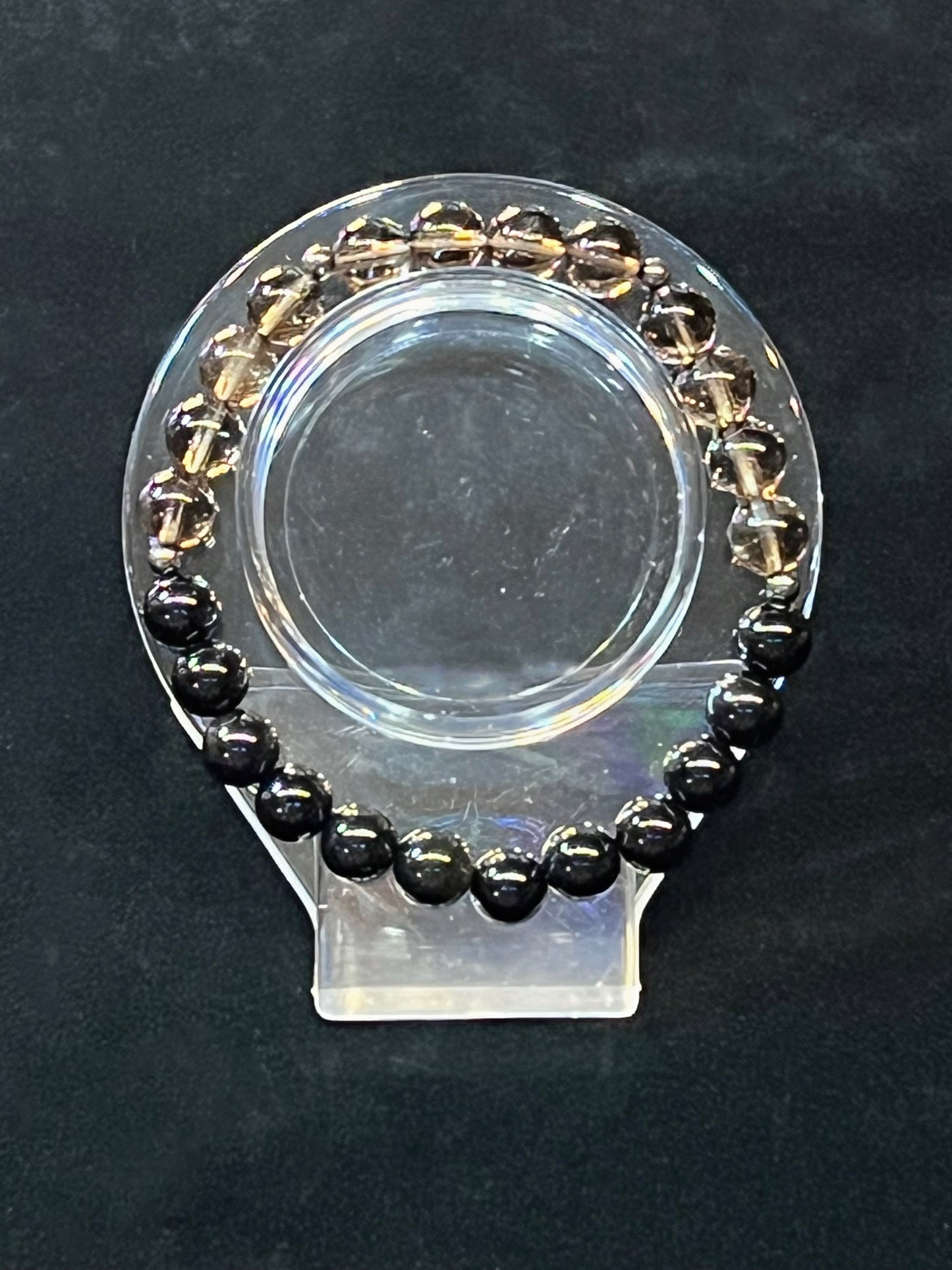 Men’s. Smokey Quartz & Black Onyx bracelet