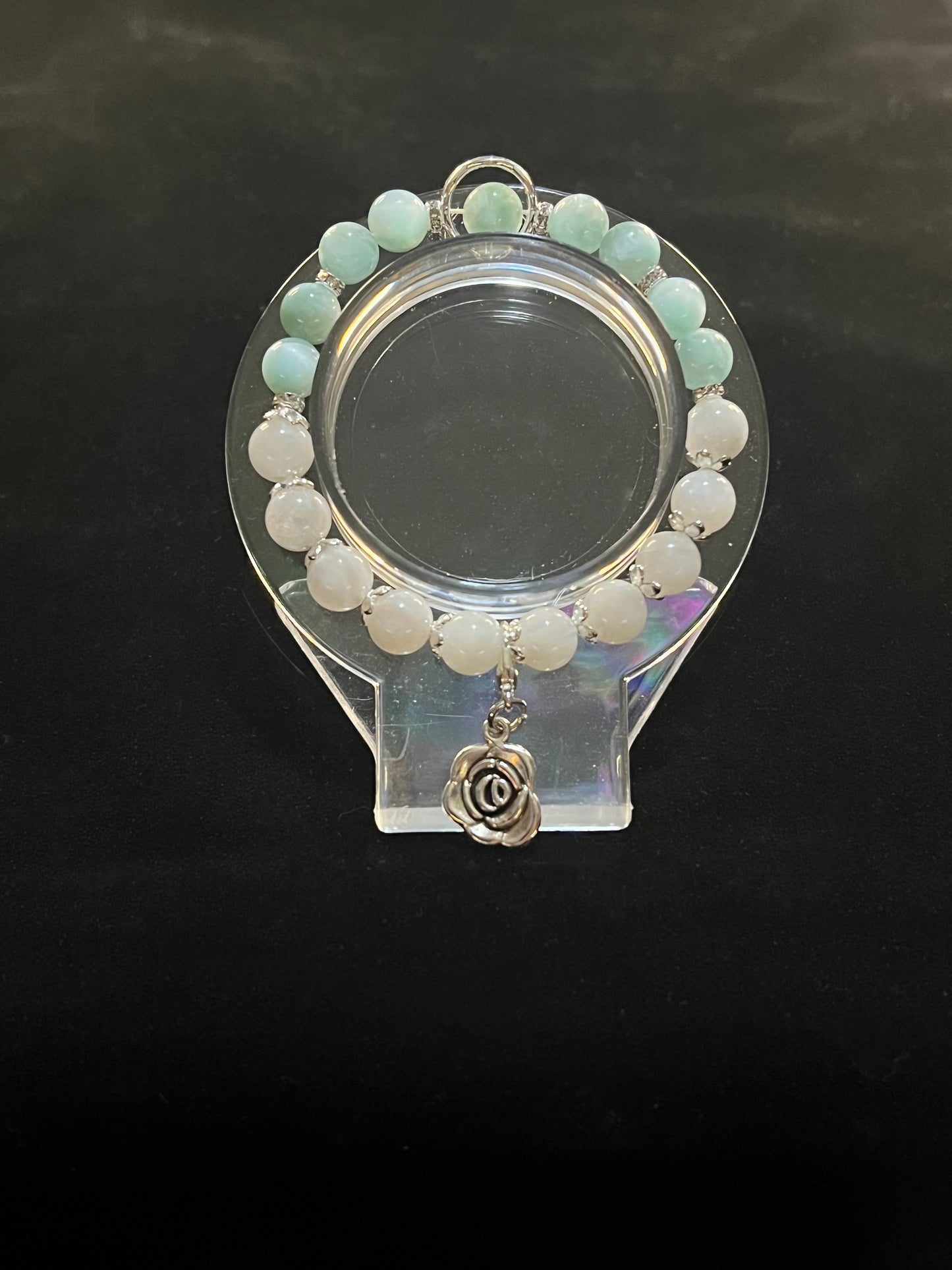 Larimar & White Moonstone bracelet