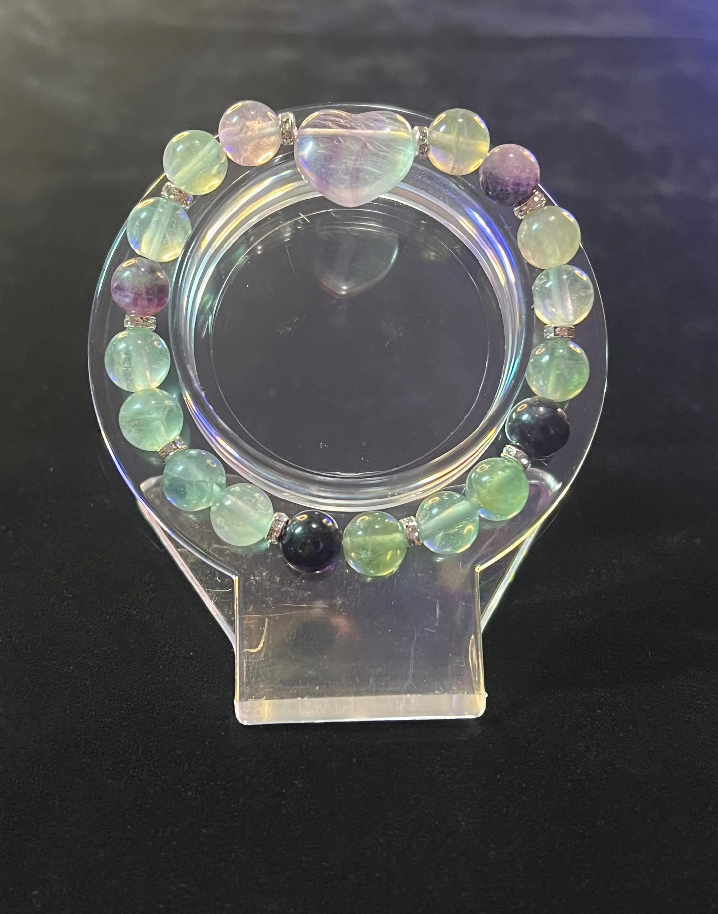 Flourite heart bracelet