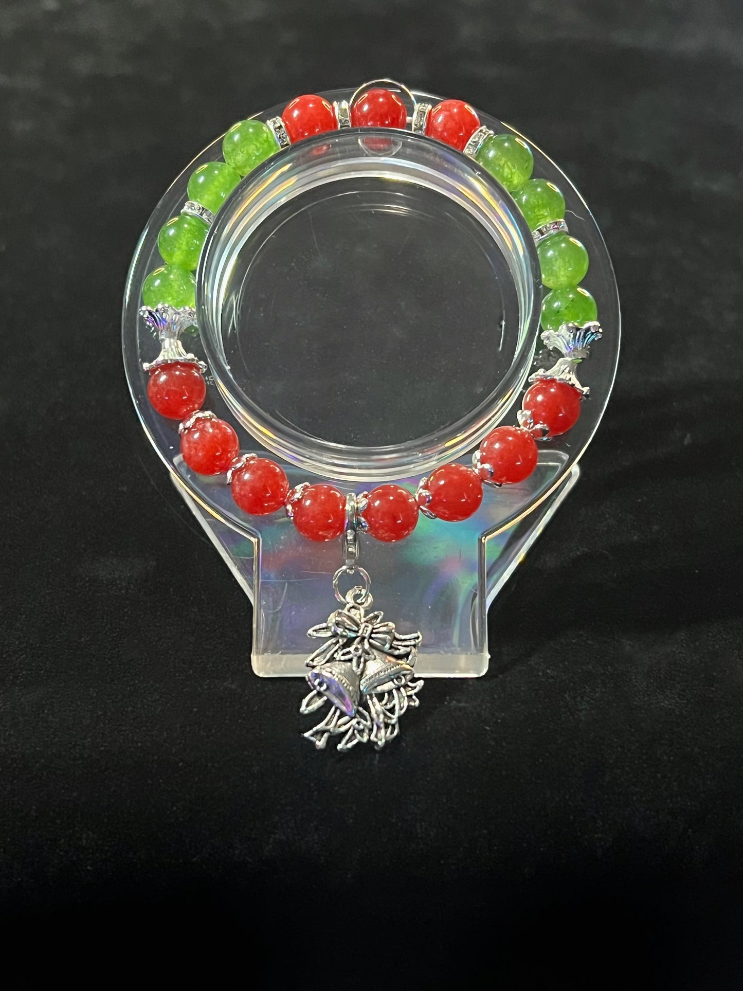 Christmas Red Agate & Green Quartz bracelet