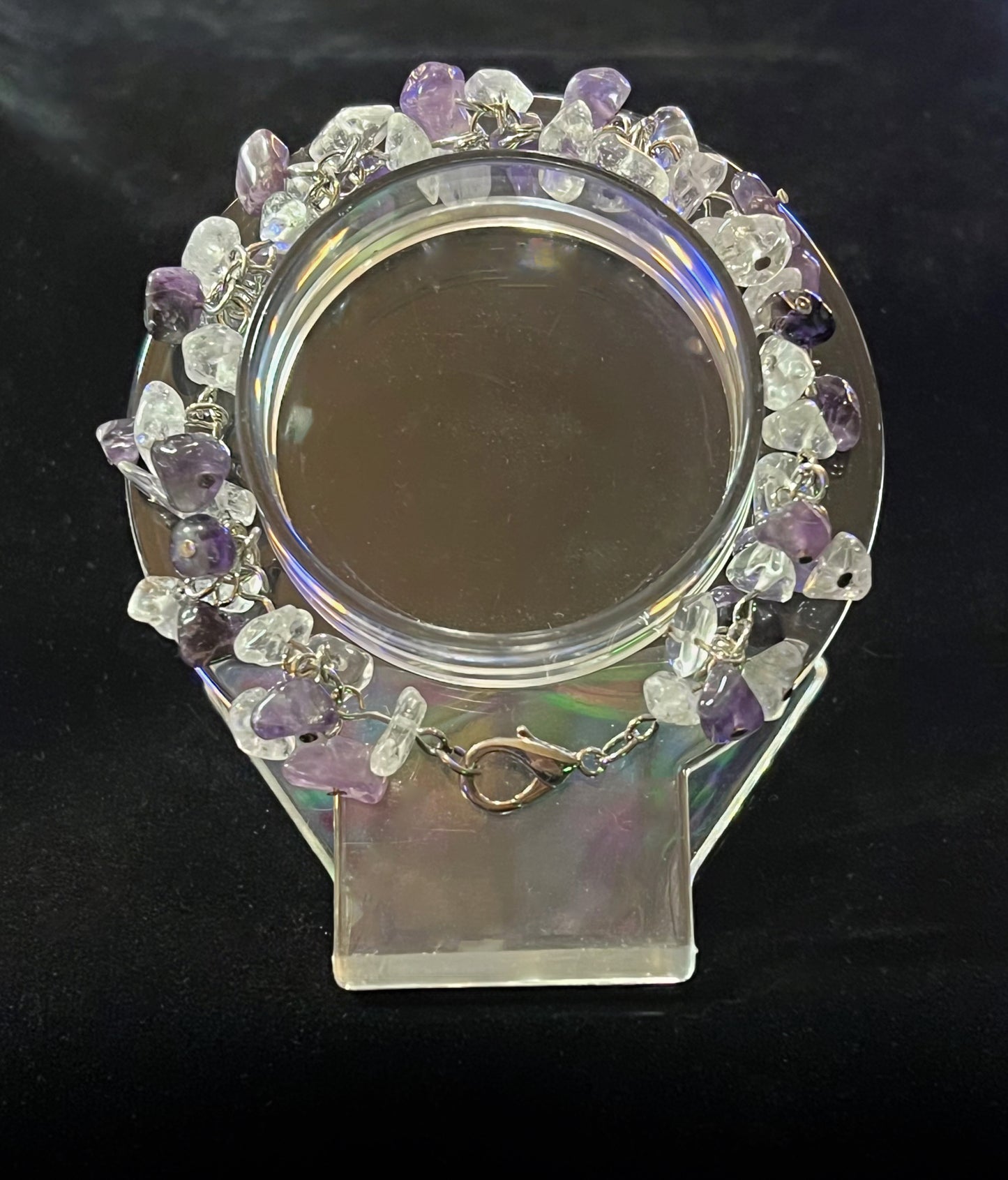 Amethyst and Clear Quartz Chip bracelet
