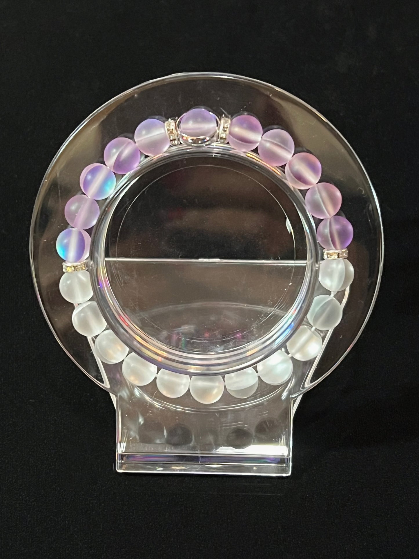 Purple & White Glass bracelet