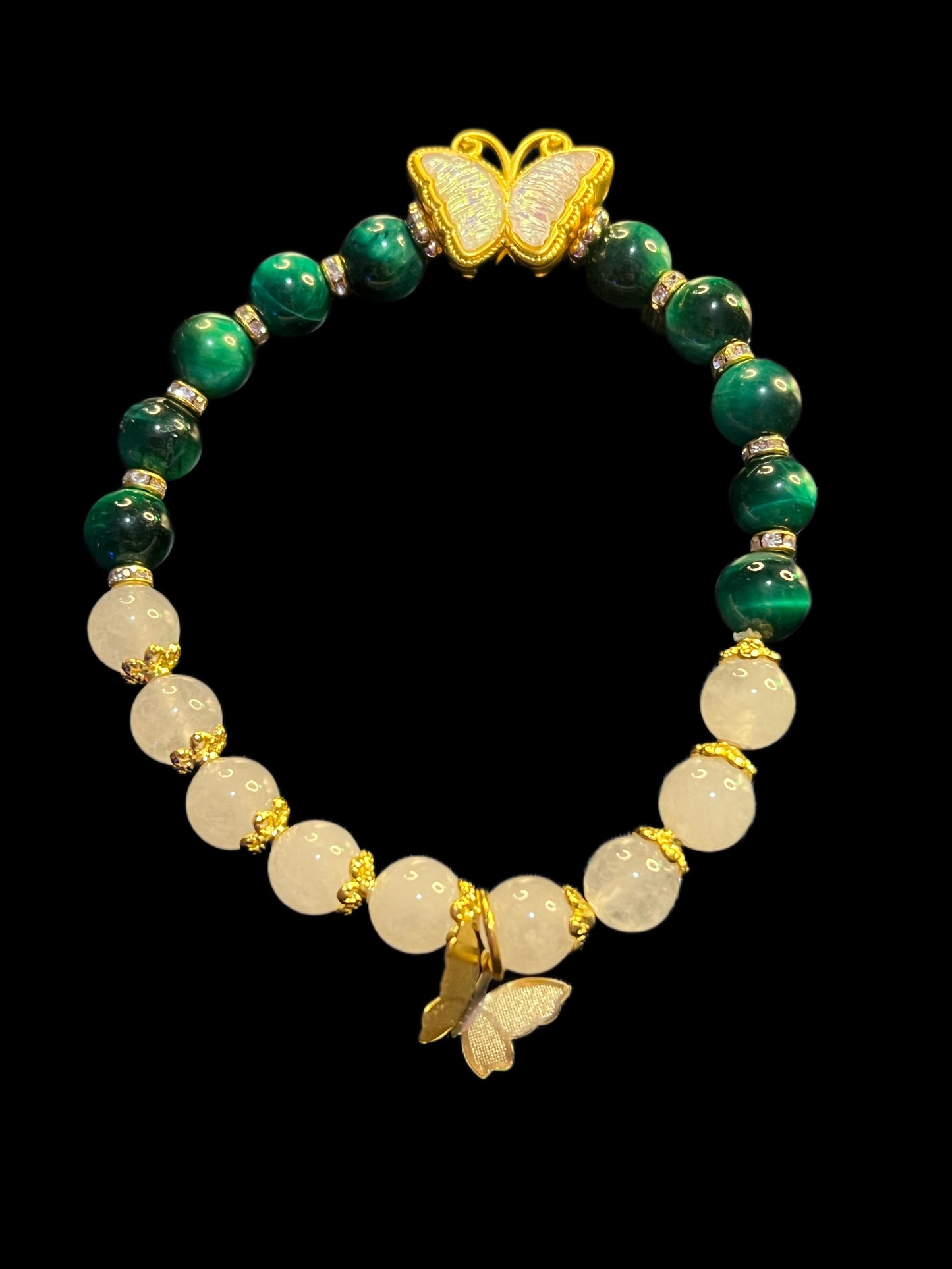 Green Tiger Eye & White Jade bracelet