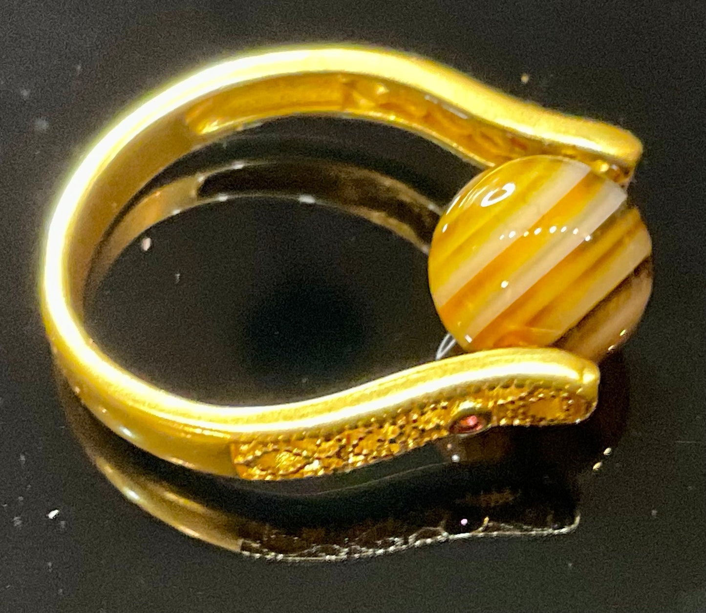 Imperial jasper golden ring