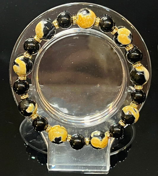 Yellow orca bracelet