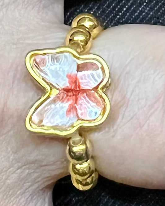 Butterfly beaded ring