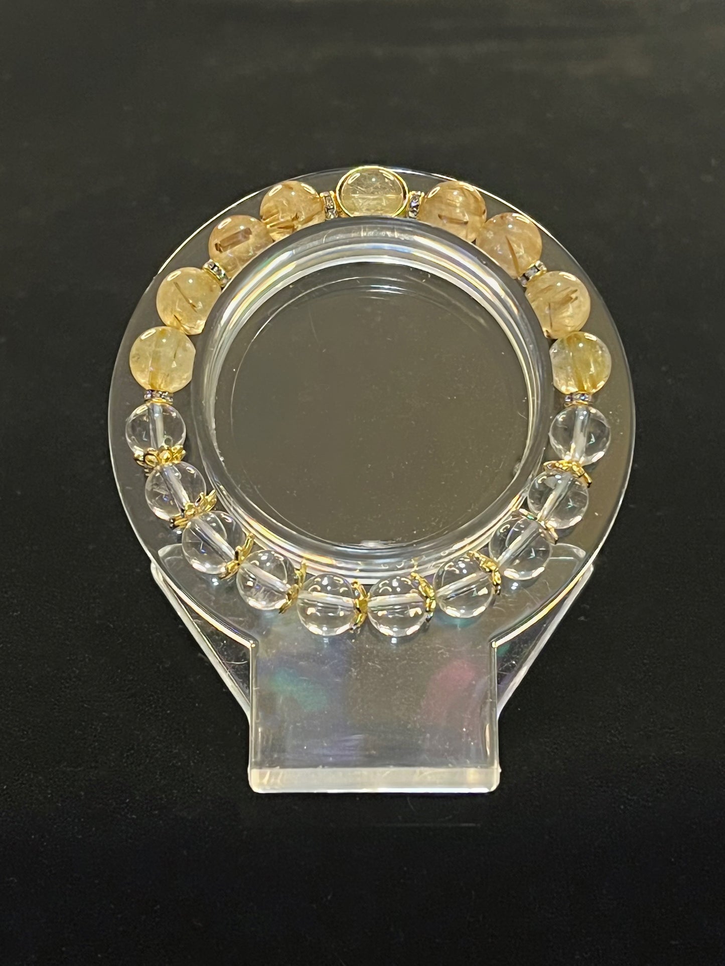 Golden Rutilated & Clear Quartz bracelet