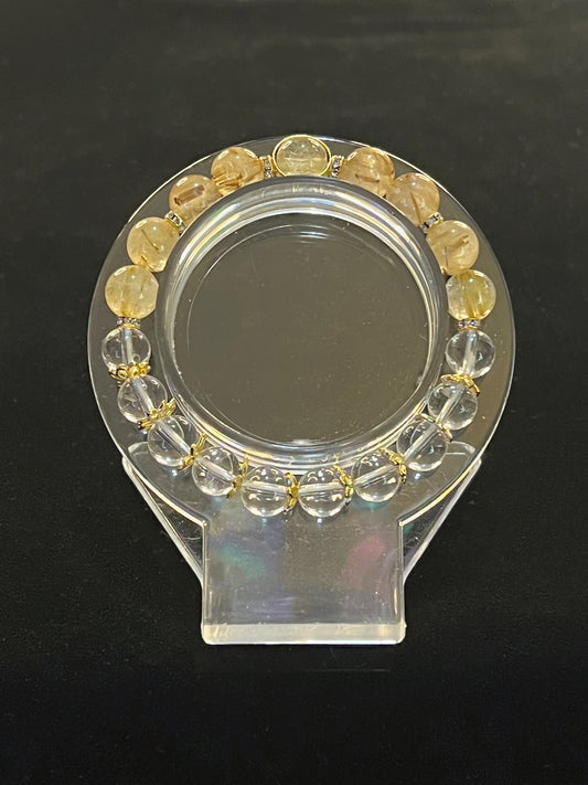 Golden Rutilated & Clear Quartz bracelet