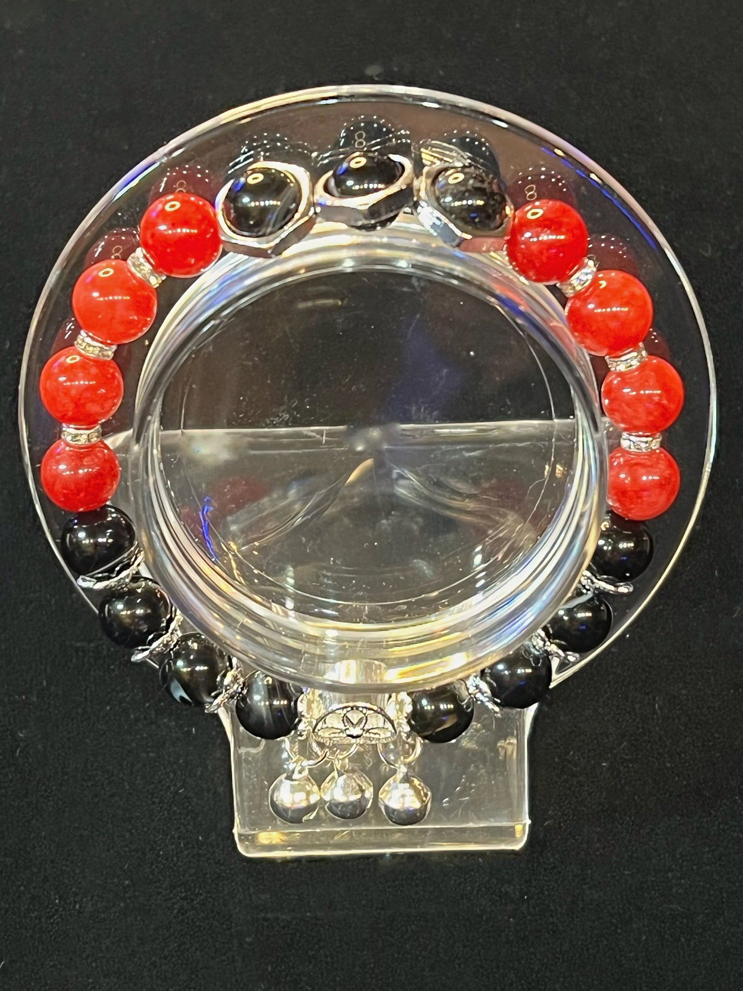 Red Agate & Black Lace Agate bracelet