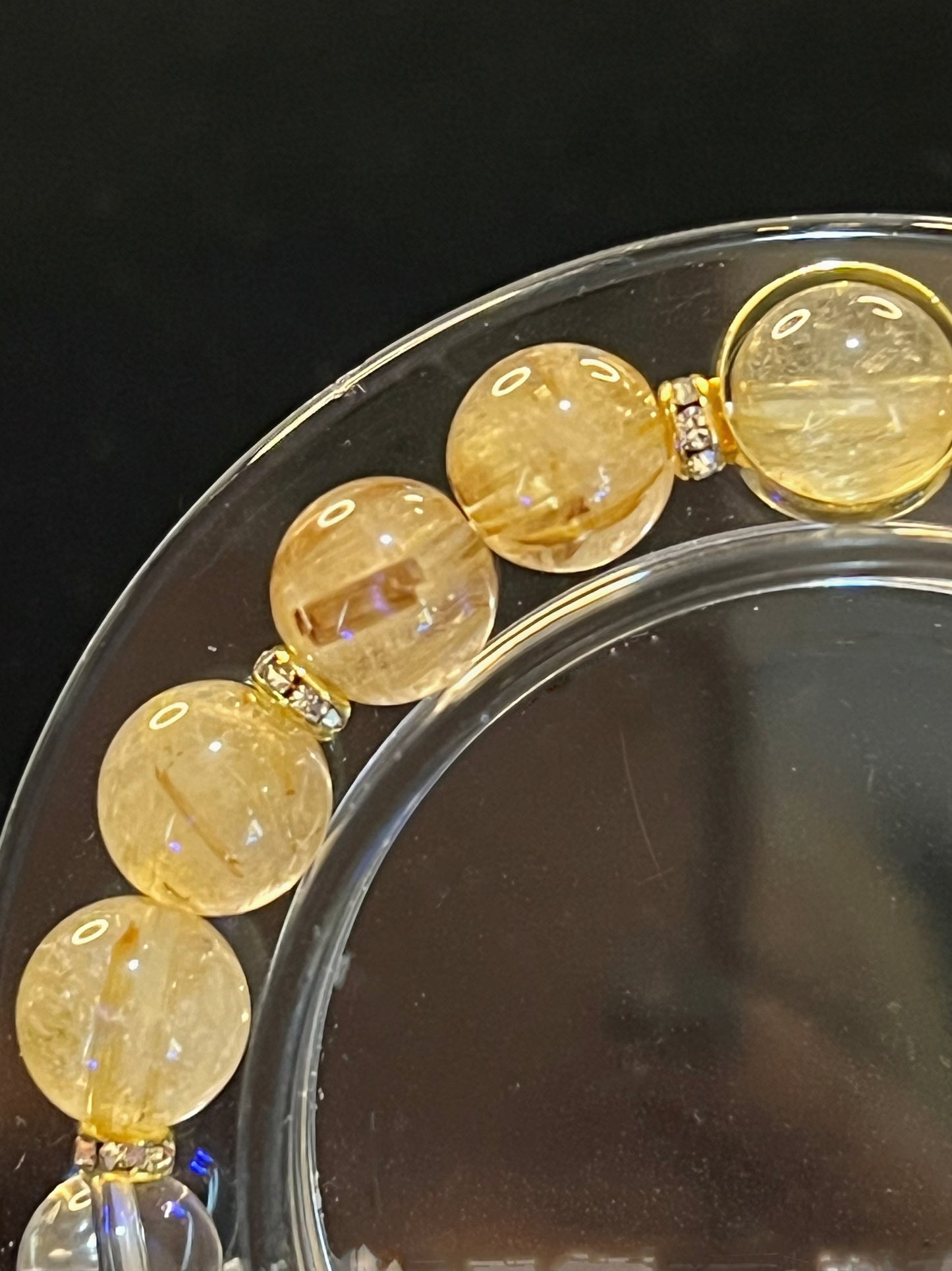 Golden Rutilated & Clear Quartz bracelet