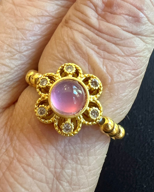 Flower beaded ring