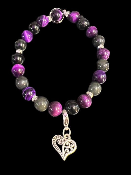 Purple cat eye bracelet