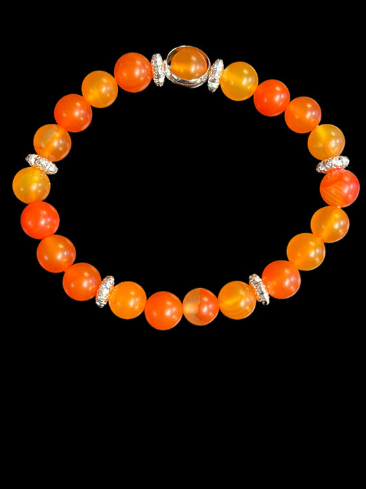 Red matte agate bracelet