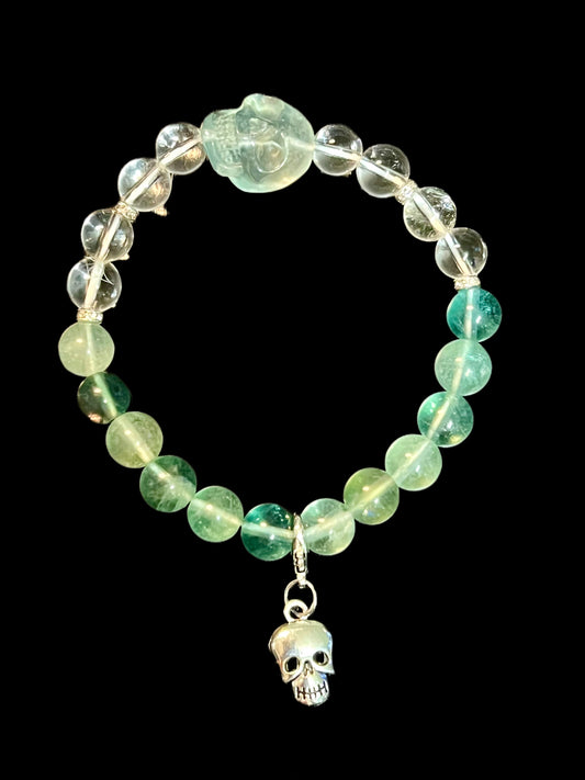 Flourite skull bracelet