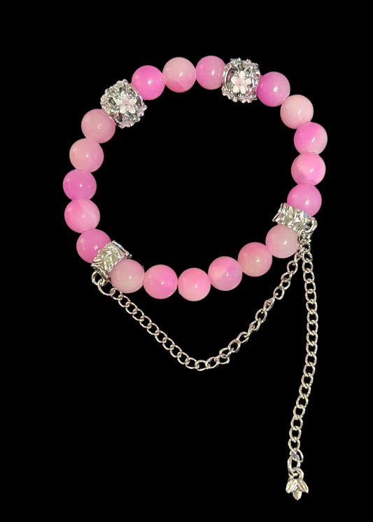 Pink paradise jade bracelet