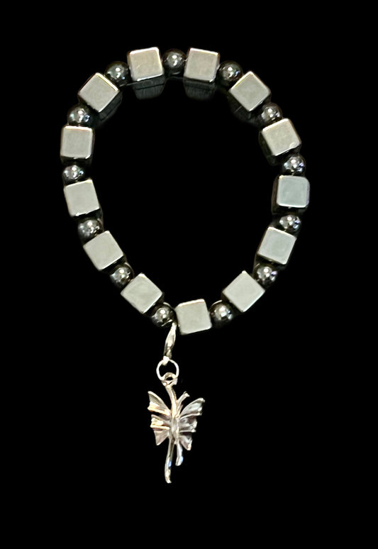 Hematite cube bracelet