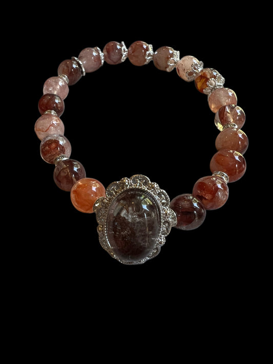 Fire quartz & Garden quartz bracelet