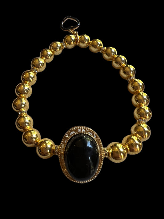Gold hematite & Hyperstene bracelet