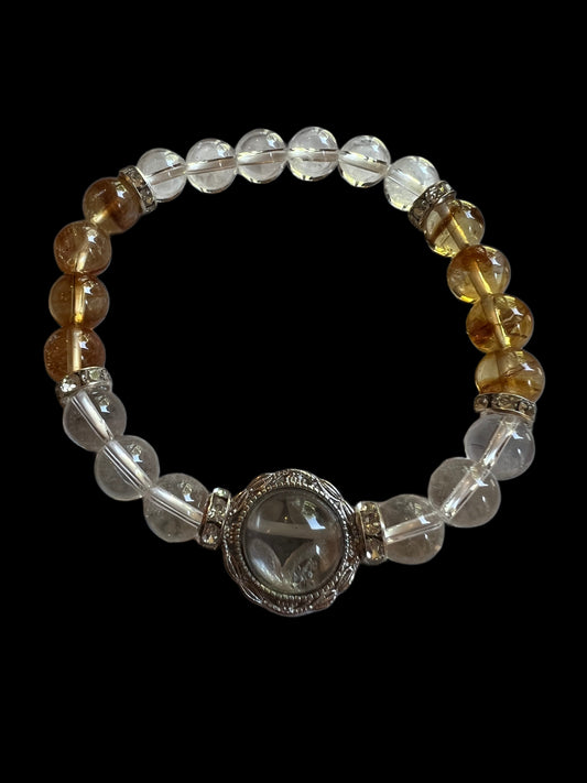 Clear quartz & citrine bracelet