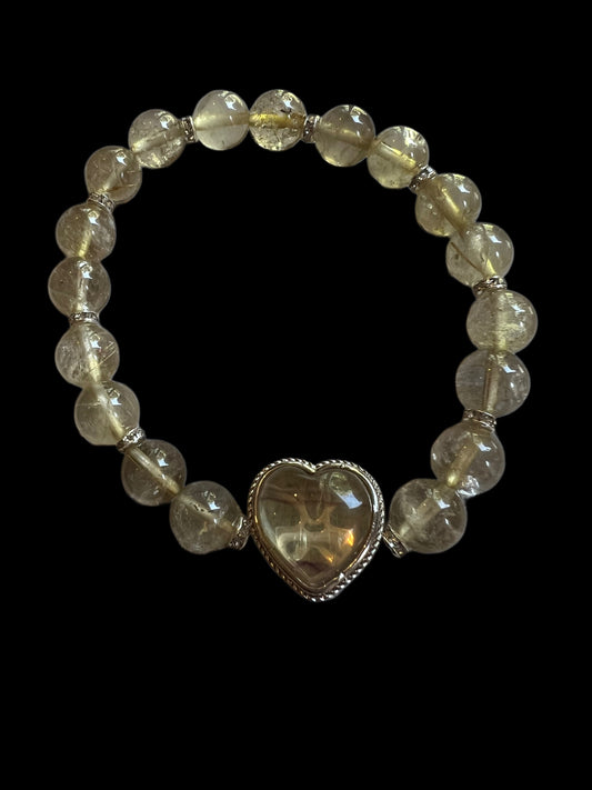 Lemon quartz & flourite bracelet