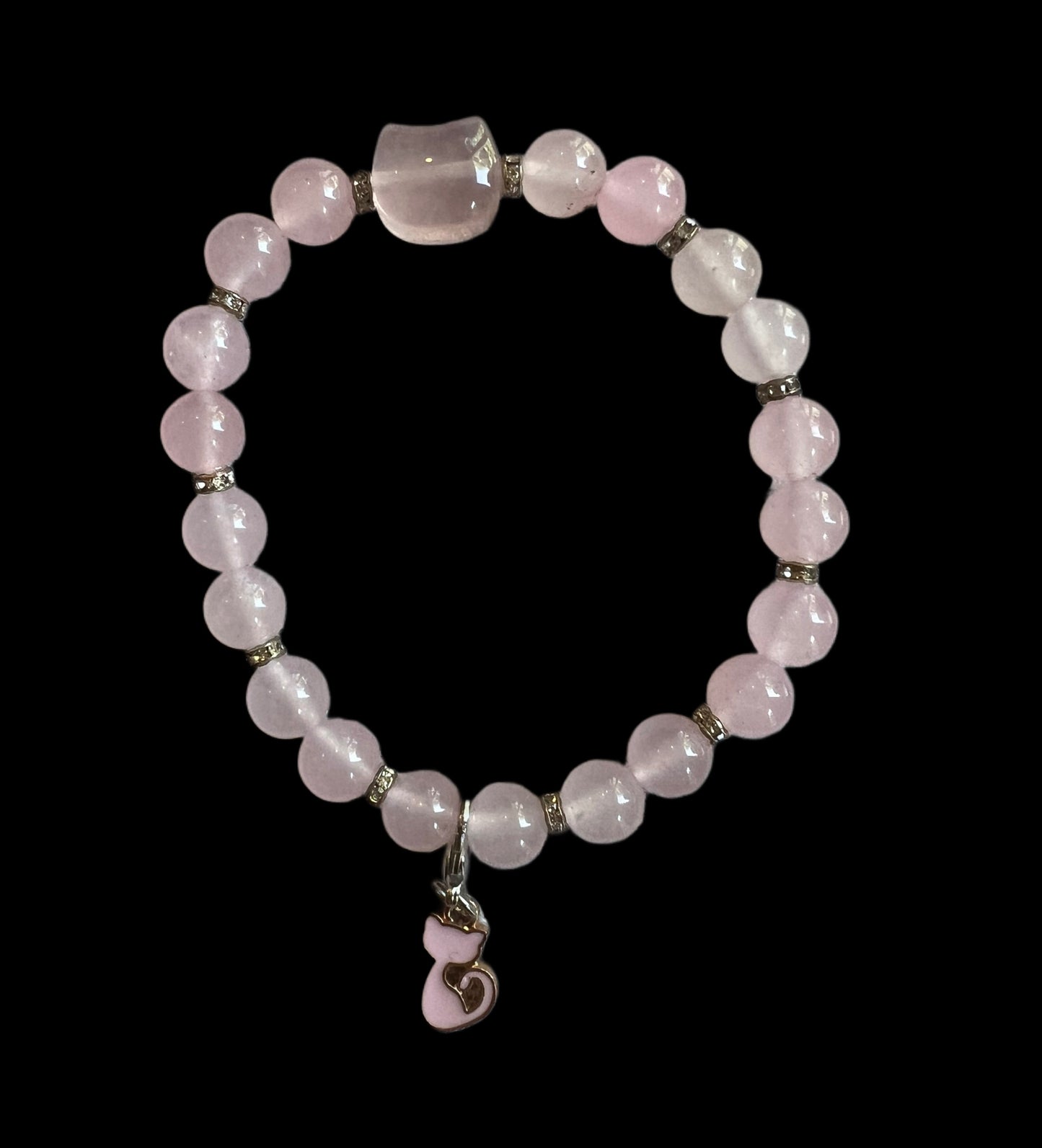 Rose quartz kitty bracelet