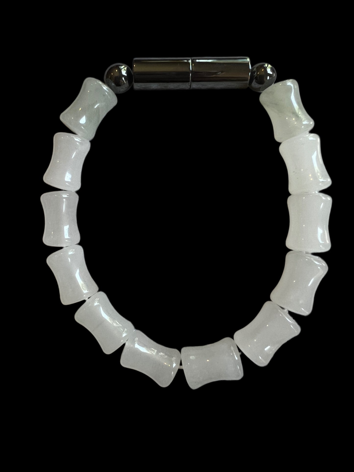 Jade & hematite bamboo bracelet