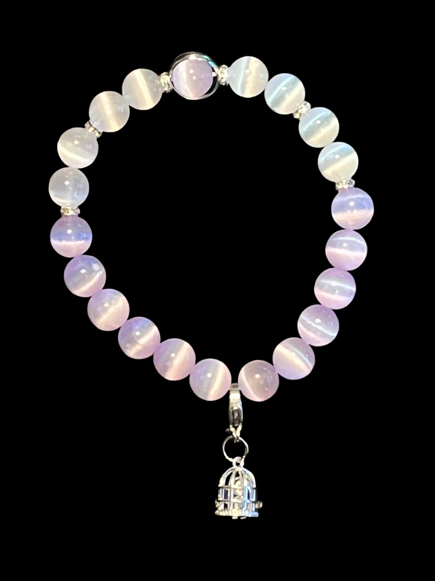 Pink & White Selenite bracelet