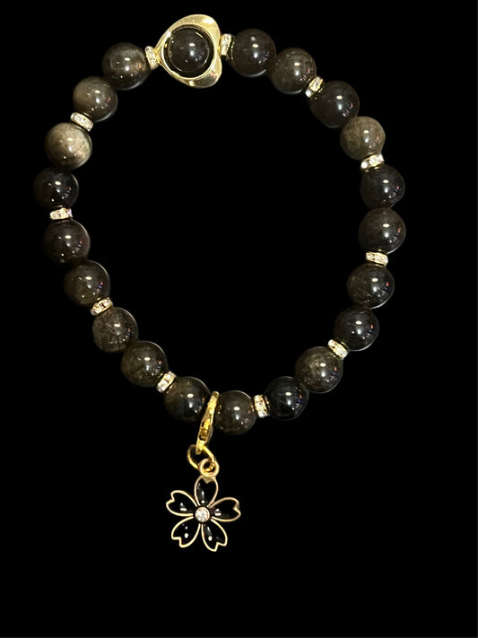 Gold obsidian bracelet