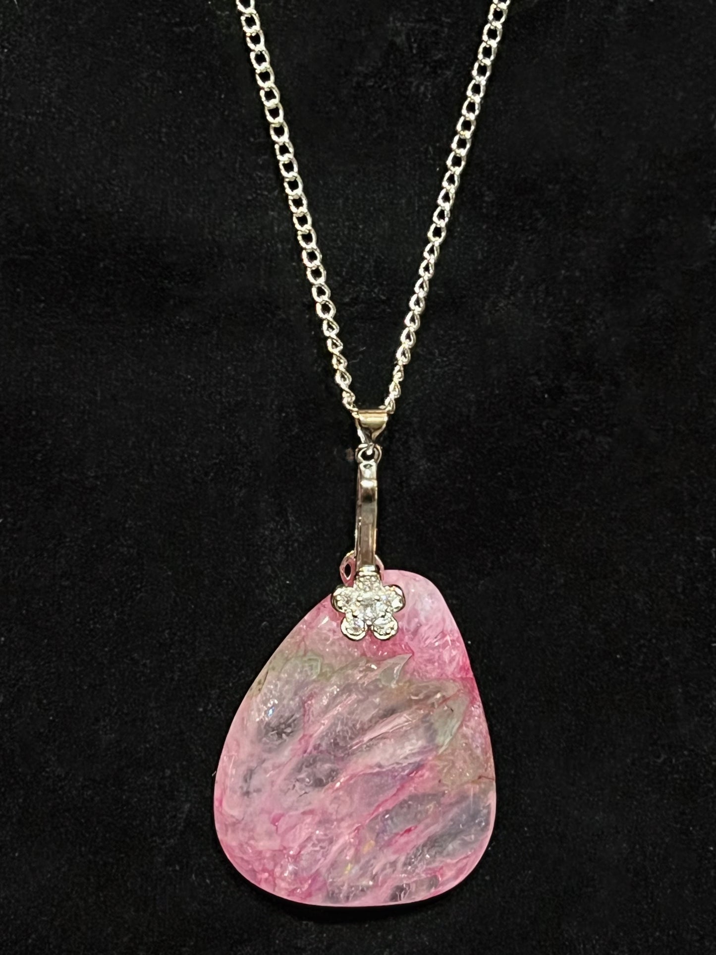 Pink Crackle Quartz Pendant