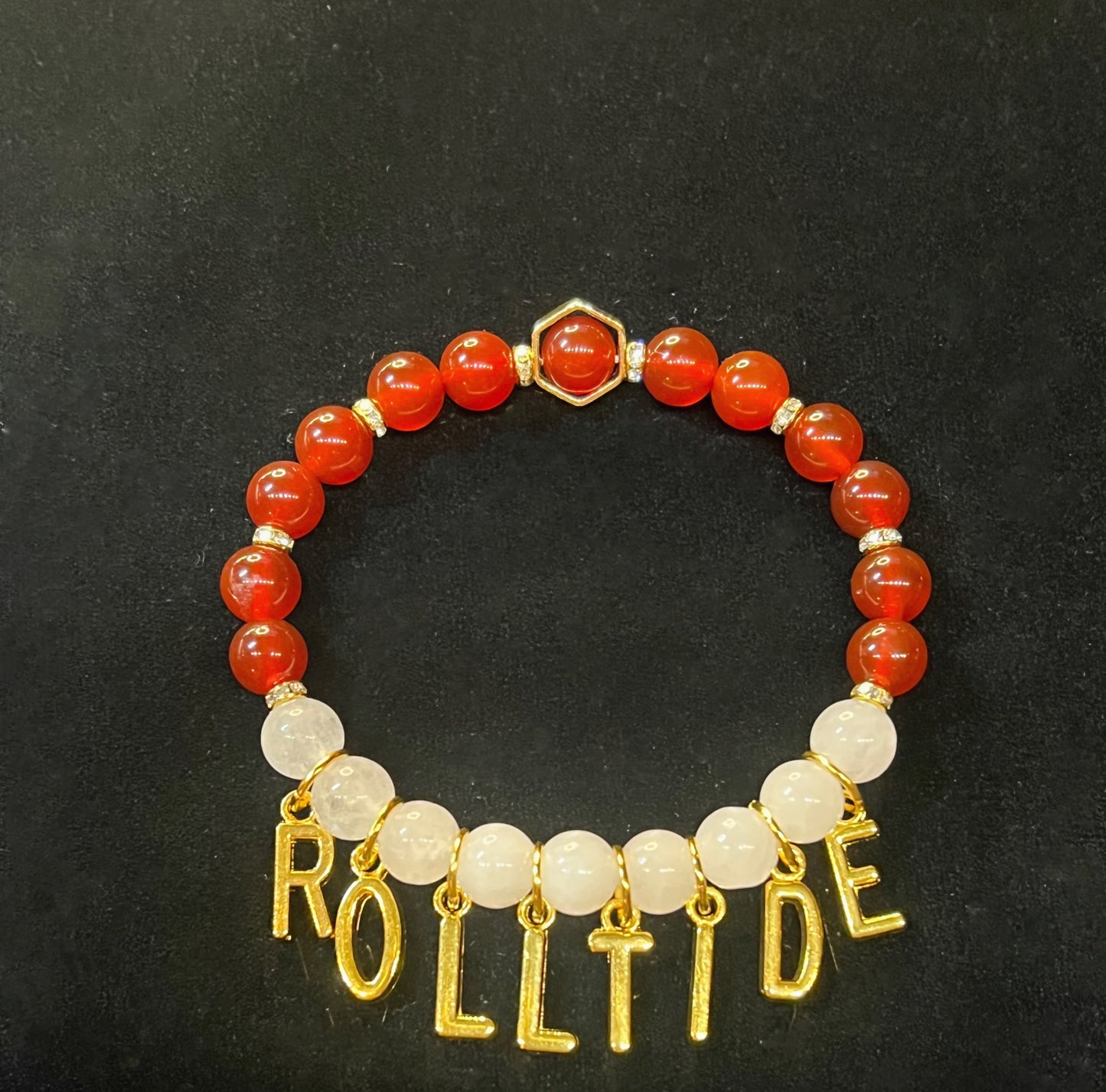 Carnelian & White Jade bracelet