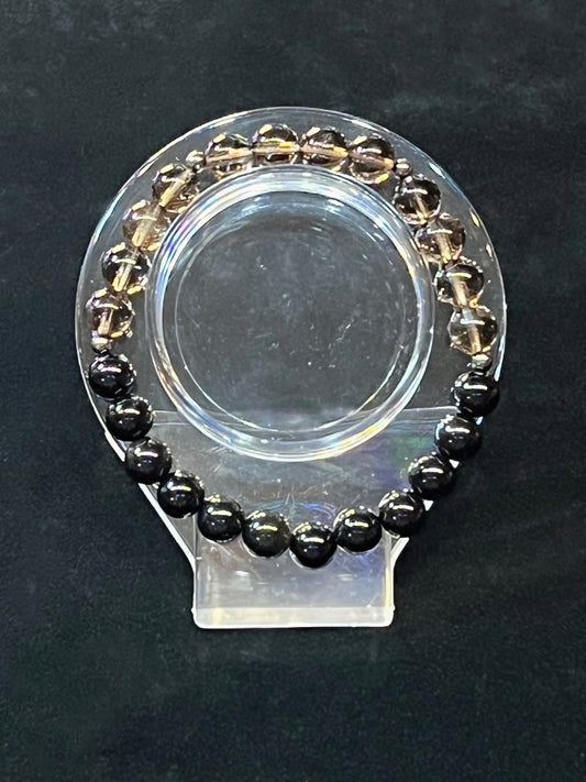 Men’s. Smokey Quartz & Black Onyx bracelet
