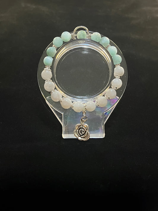 Larimar & White Moonstone bracelet