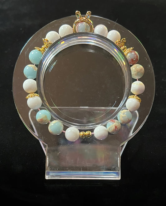 Impression Jasper & White Malaysian Jade bracelet