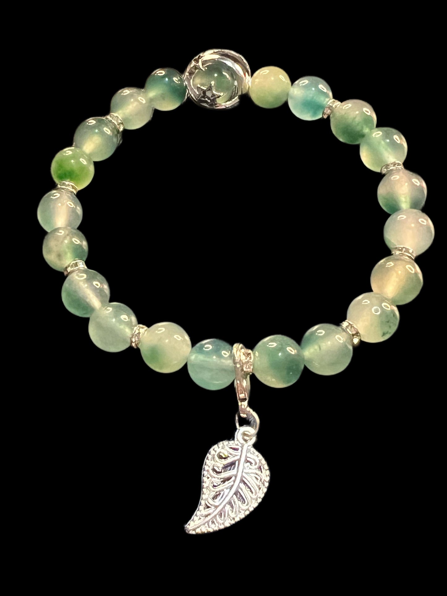Green Flower Agate bracelet