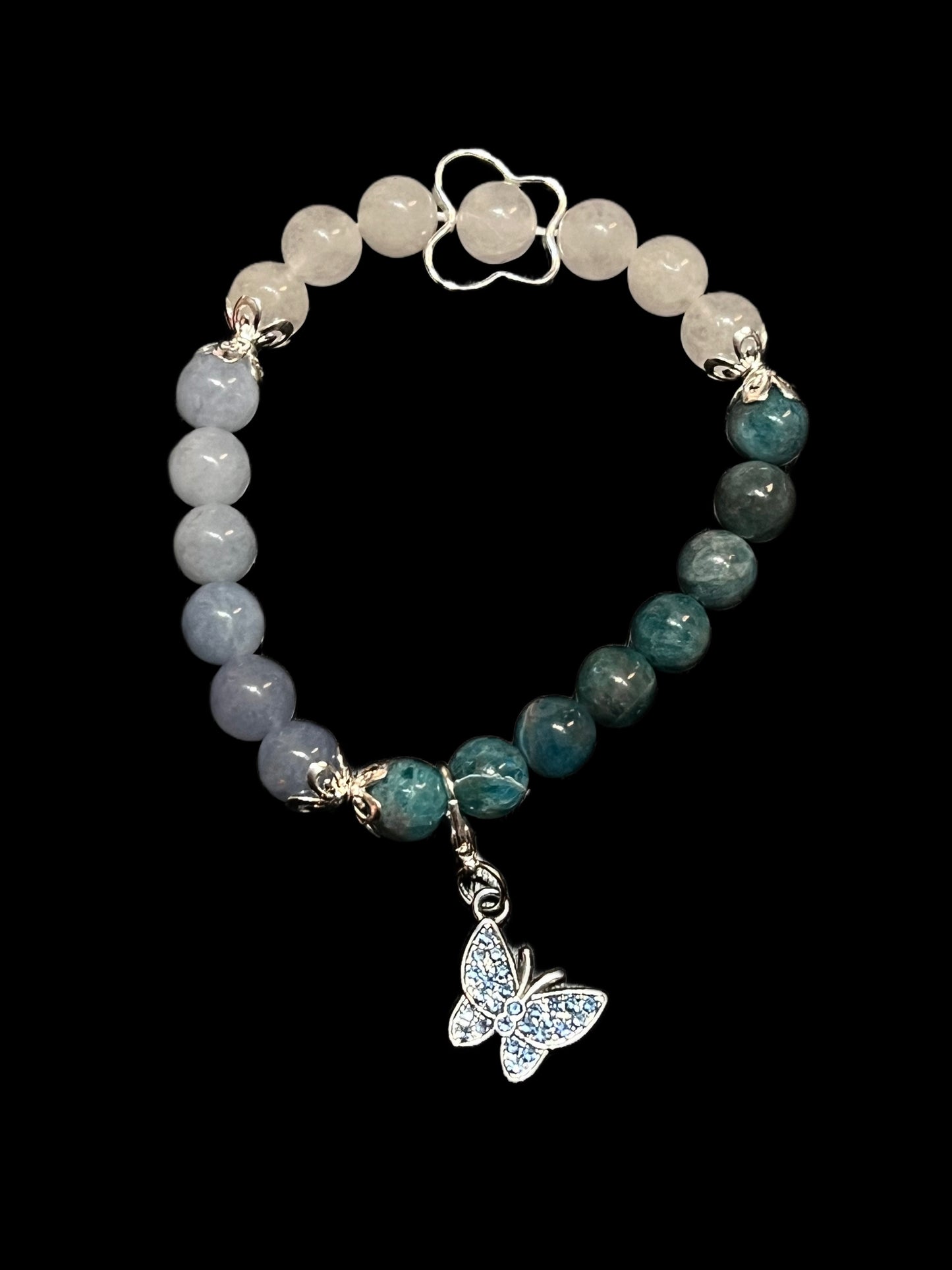 Apatite, Mermaid & White Jade bracelet