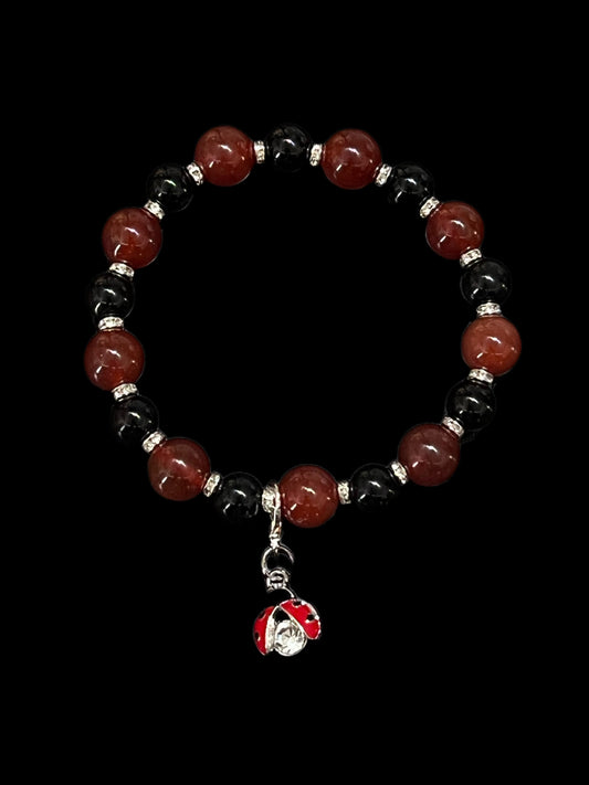 Carnelian and Black Onyx Bracelet