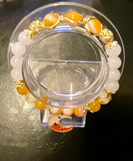 Fanta Quartz & White Jade bracelet