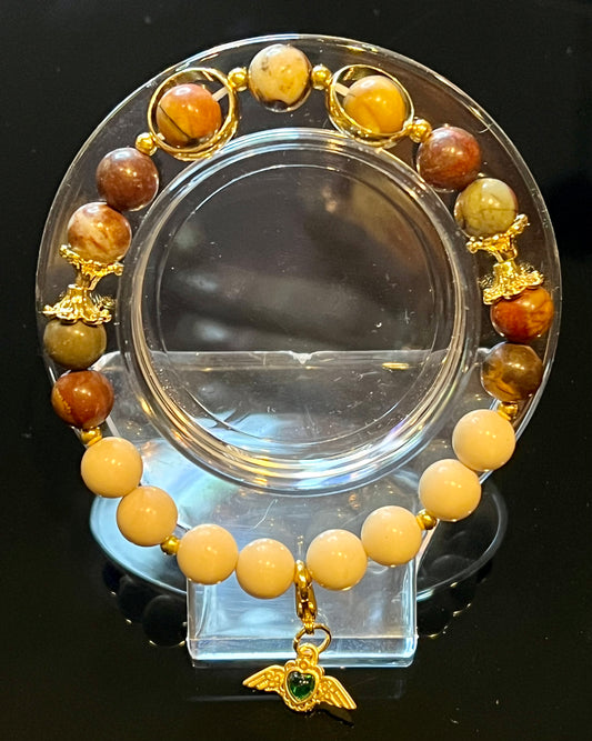Picasso jasper & fossil bracelet