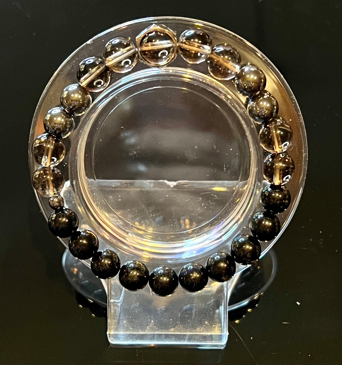 Smokey quartz & Black Onyx bracelet