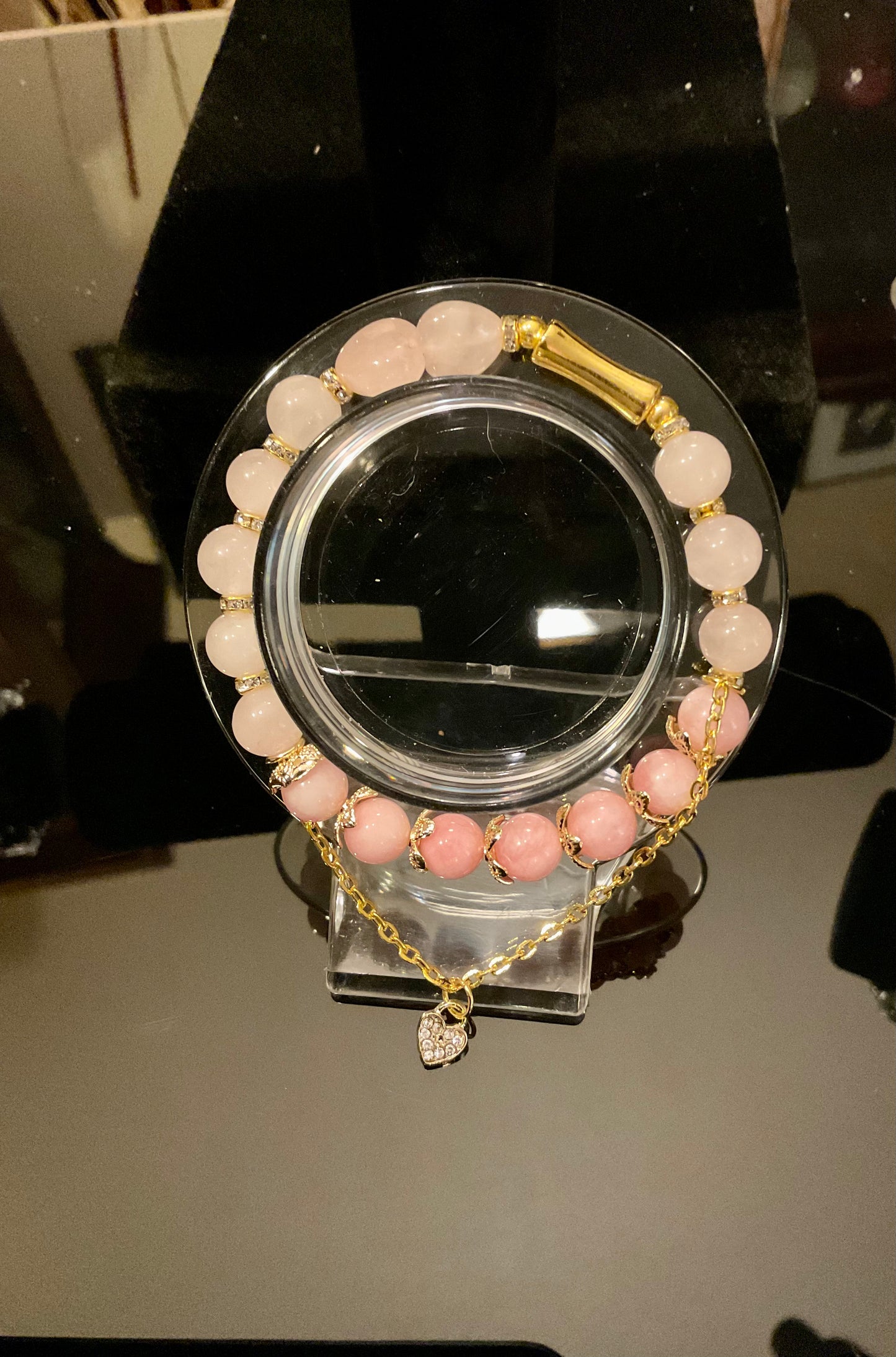 Rose Quartz & Pink Lady bracelet