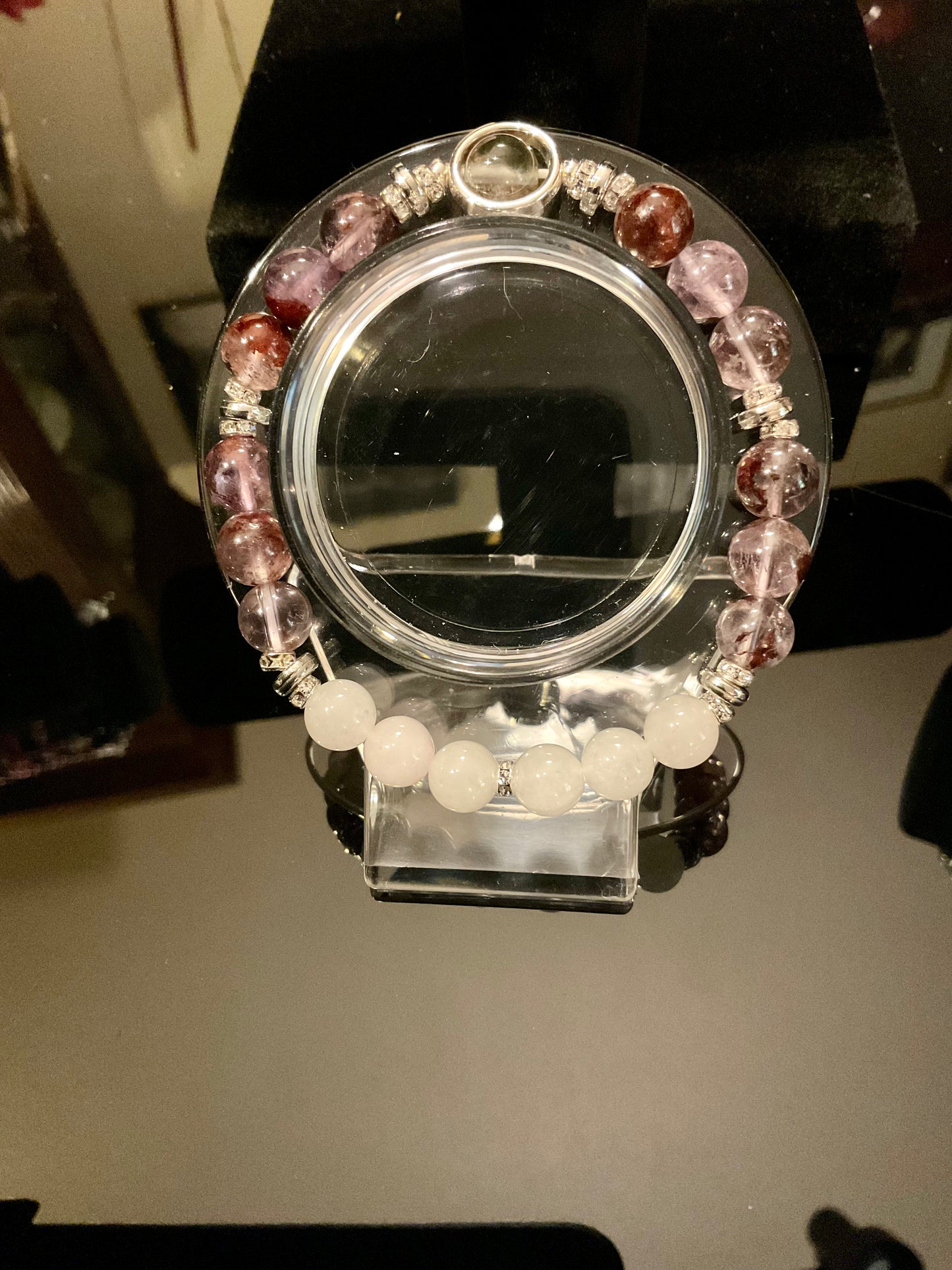 Purple Garden Quartz & White Jade